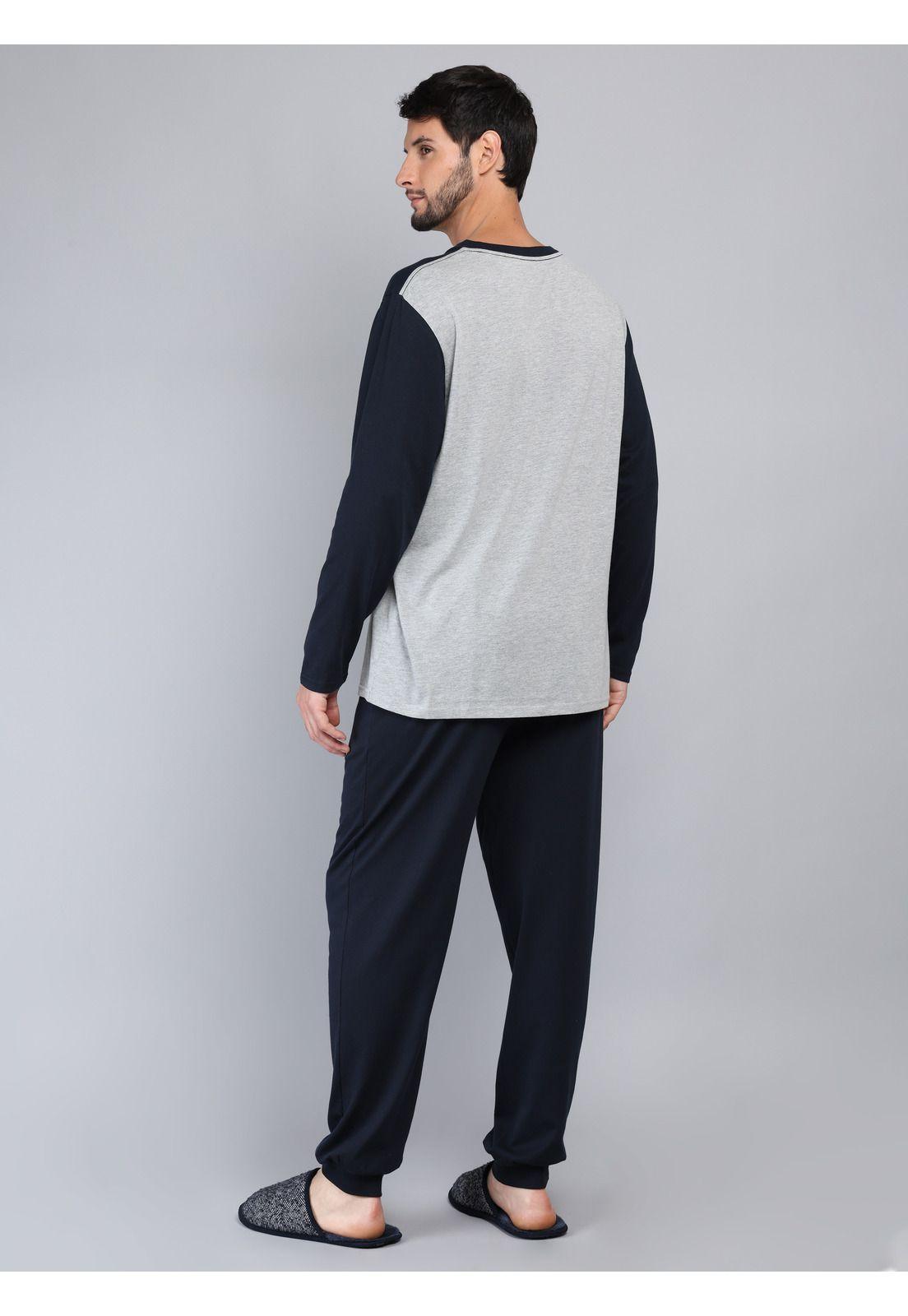 Pijama Largo Regular Fit Gris Arrow-1