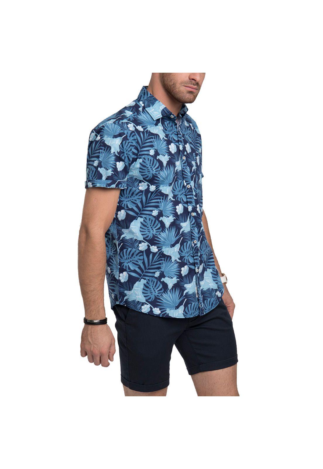 Camisa Hawaiana Manga Corta-0