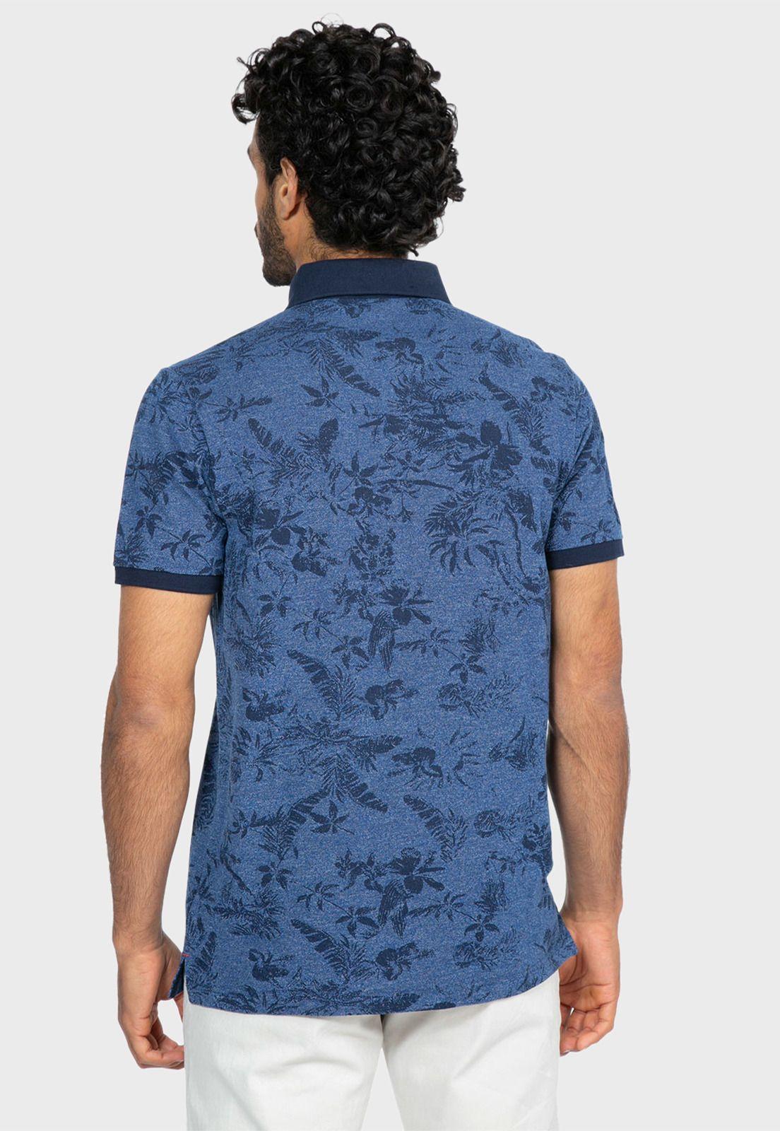 Polera Piqué Print Flores Denim Arrow-1