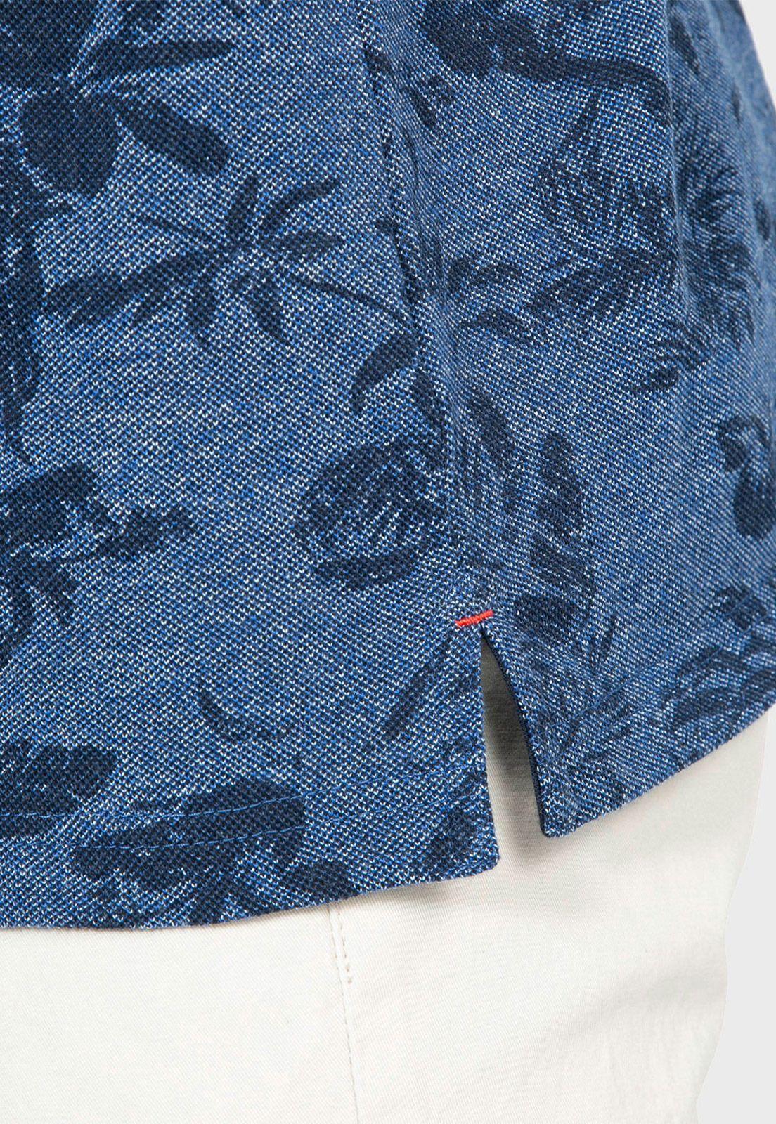 Polera Piqué Print Flores Denim Arrow-3