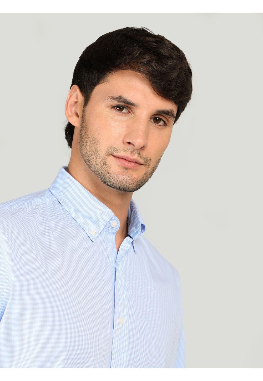 Camisa Fantasía Regular Fit Celeste Arrow-2