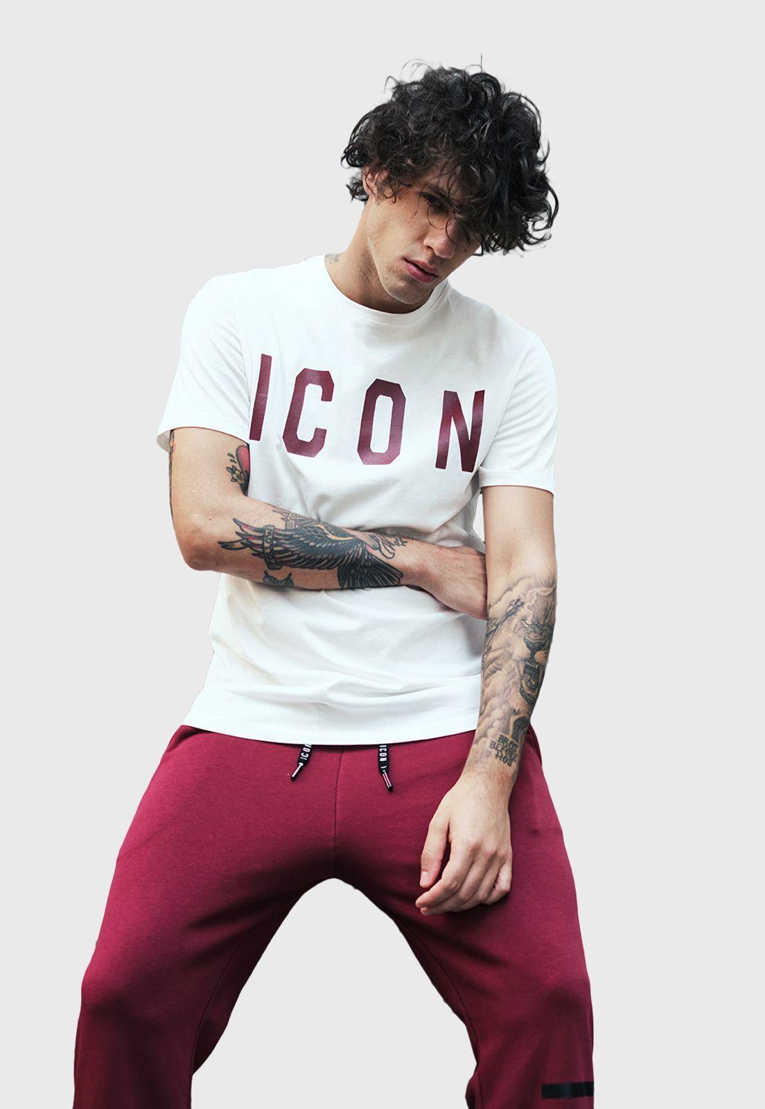 Polera Manga Corta Estampada Hombre Icon-0