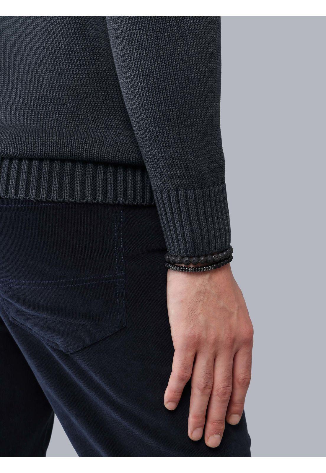 Sweater Stone Wash Regular Fit Azul Arrow-4