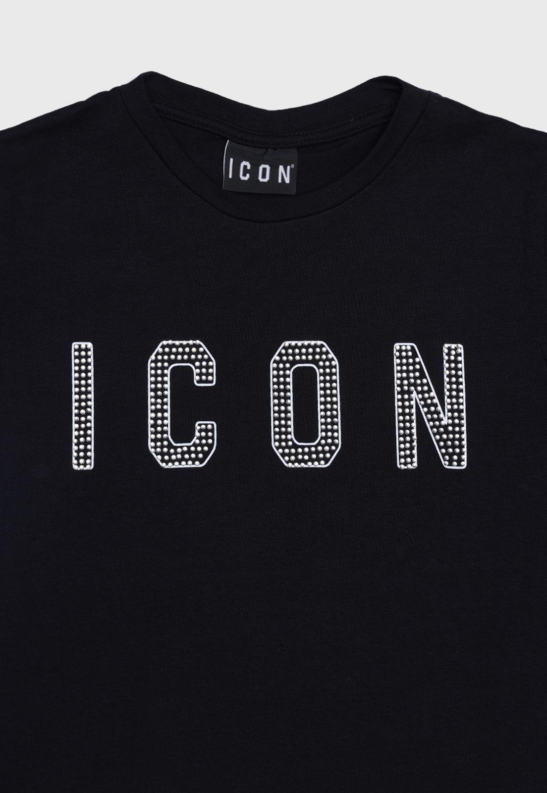 Polera Con Aplicación Plateado Niña Icon-1