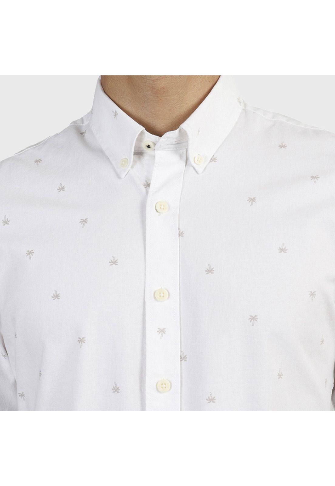 Camisa Oxford Print Manga Larga-1