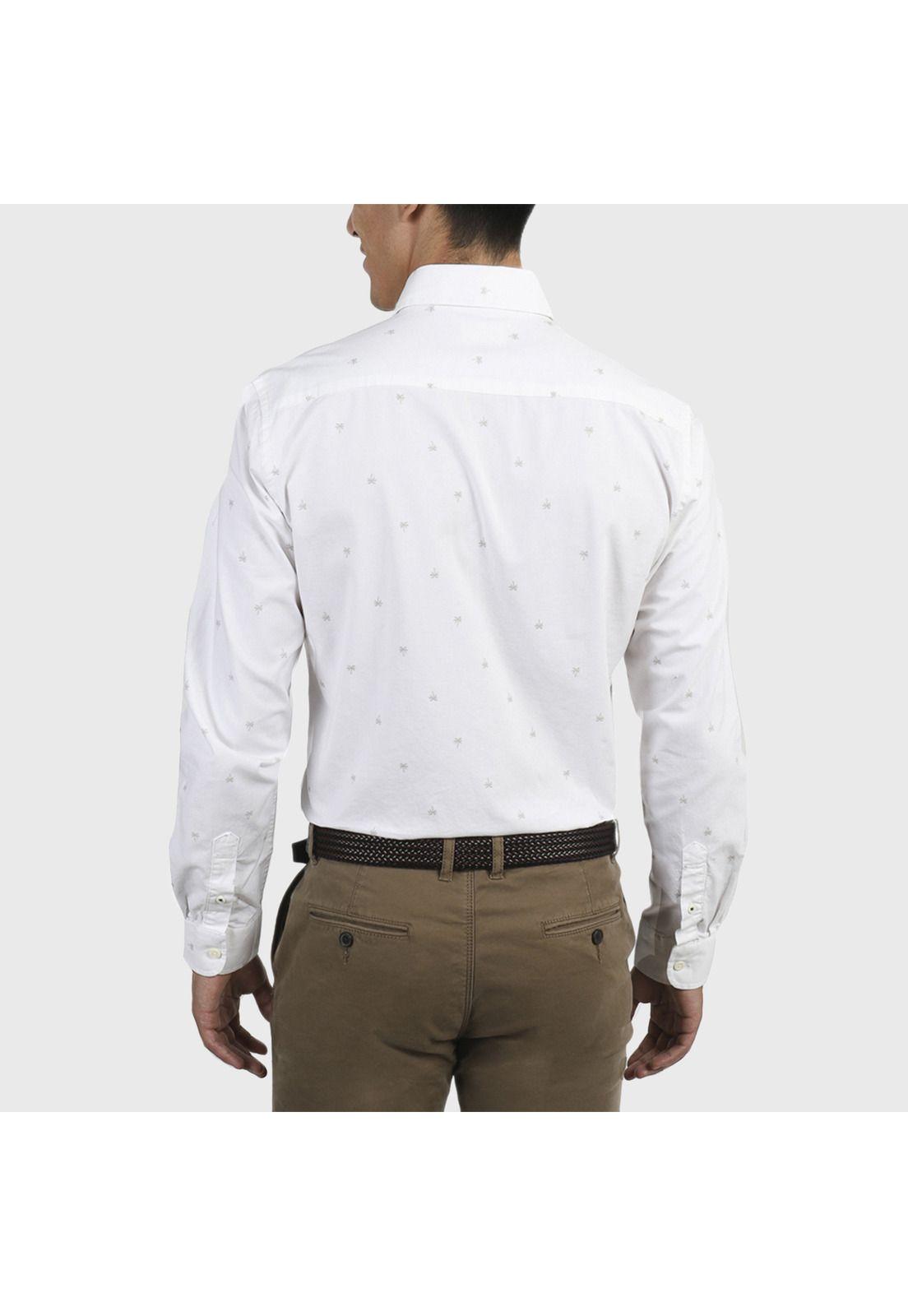 Camisa Oxford Print Manga Larga-2