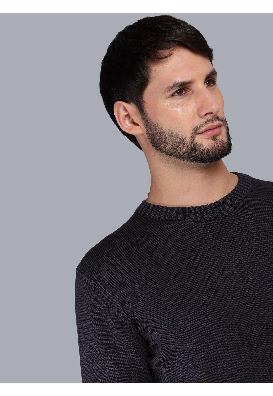 Sweater Stone Wash Regular Fit Negro Arrow-2