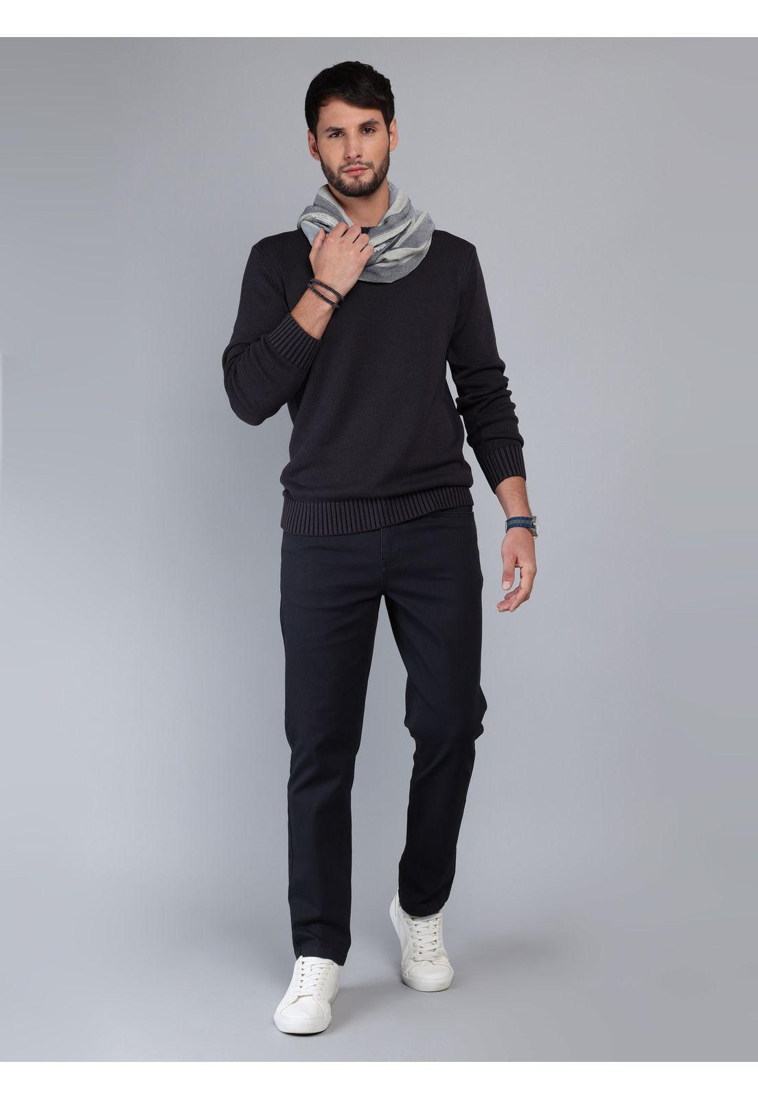Sweater Stone Wash Regular Fit Negro Arrow-3