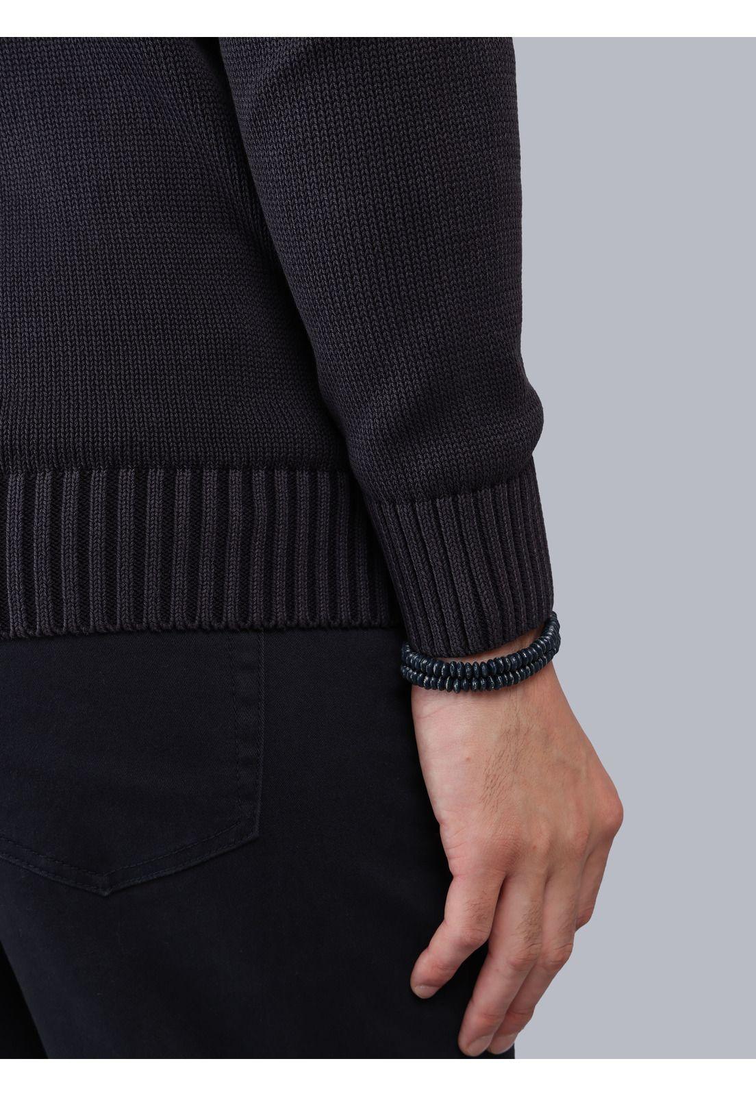Sweater Stone Wash Regular Fit Negro Arrow-4