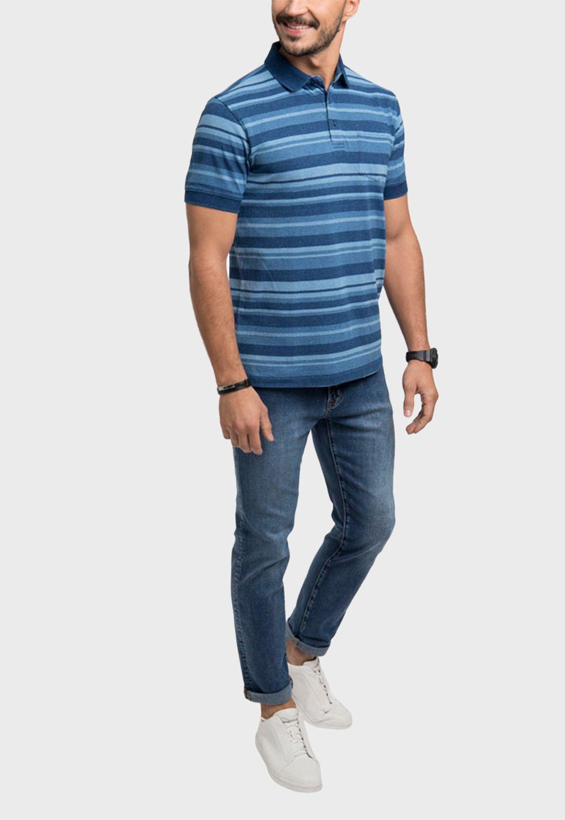 Polera Jersey Denim Rayada Manga Corta-3