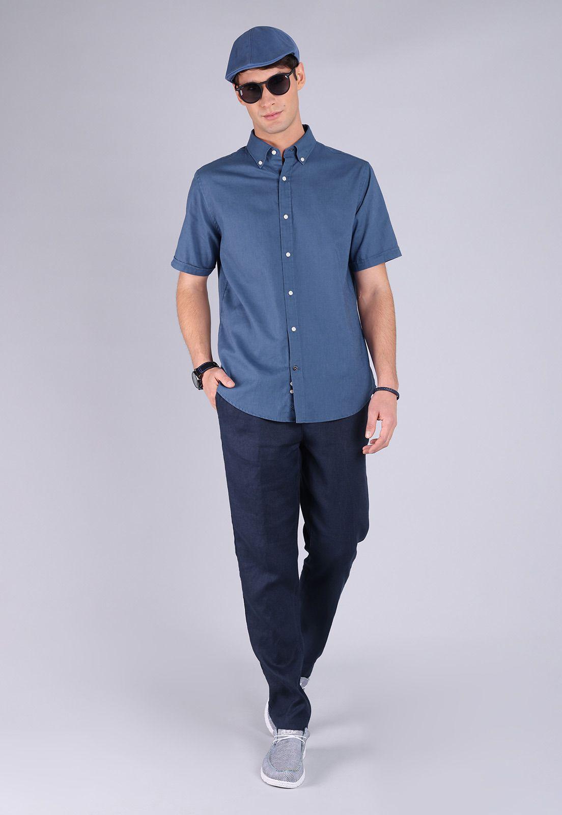 Camisa Lino Manga Corta Arrow CM3058SAZ-3