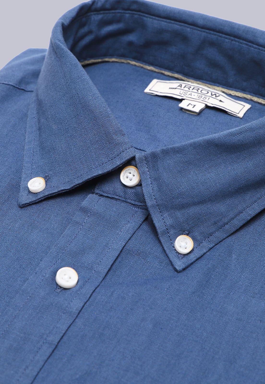 Camisa Lino Manga Corta Arrow CM3058SAZ-4