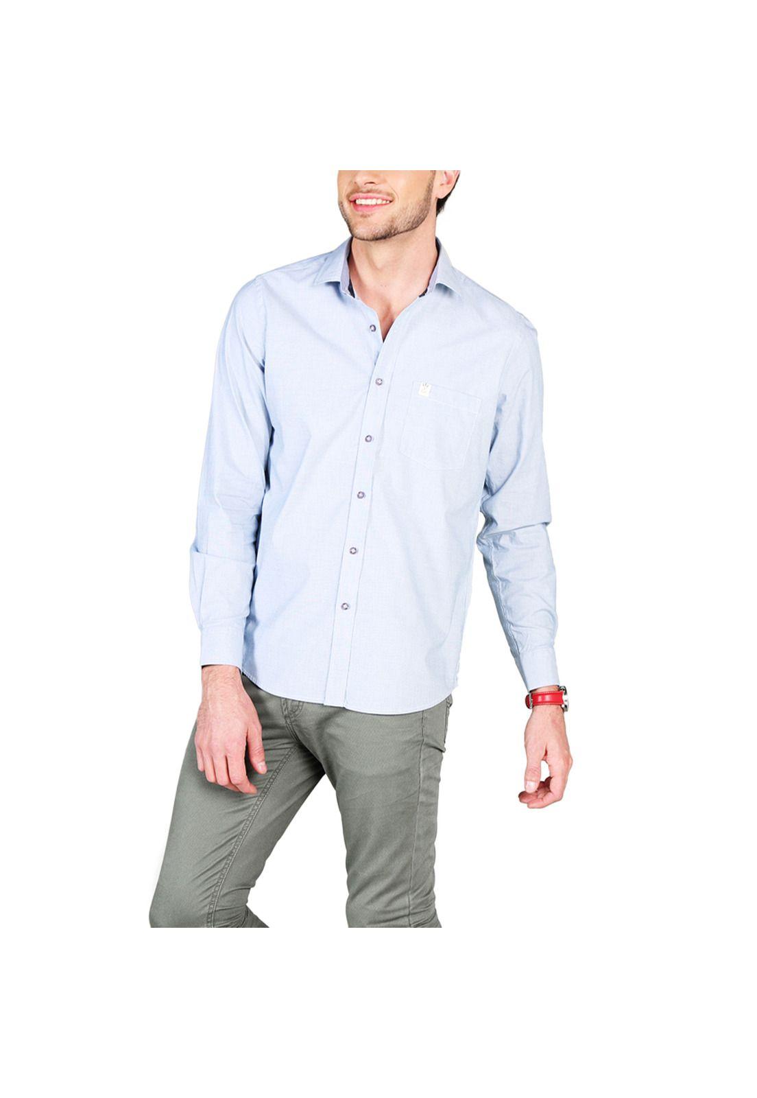 Camisa Casual Lisa Manga Larga-0