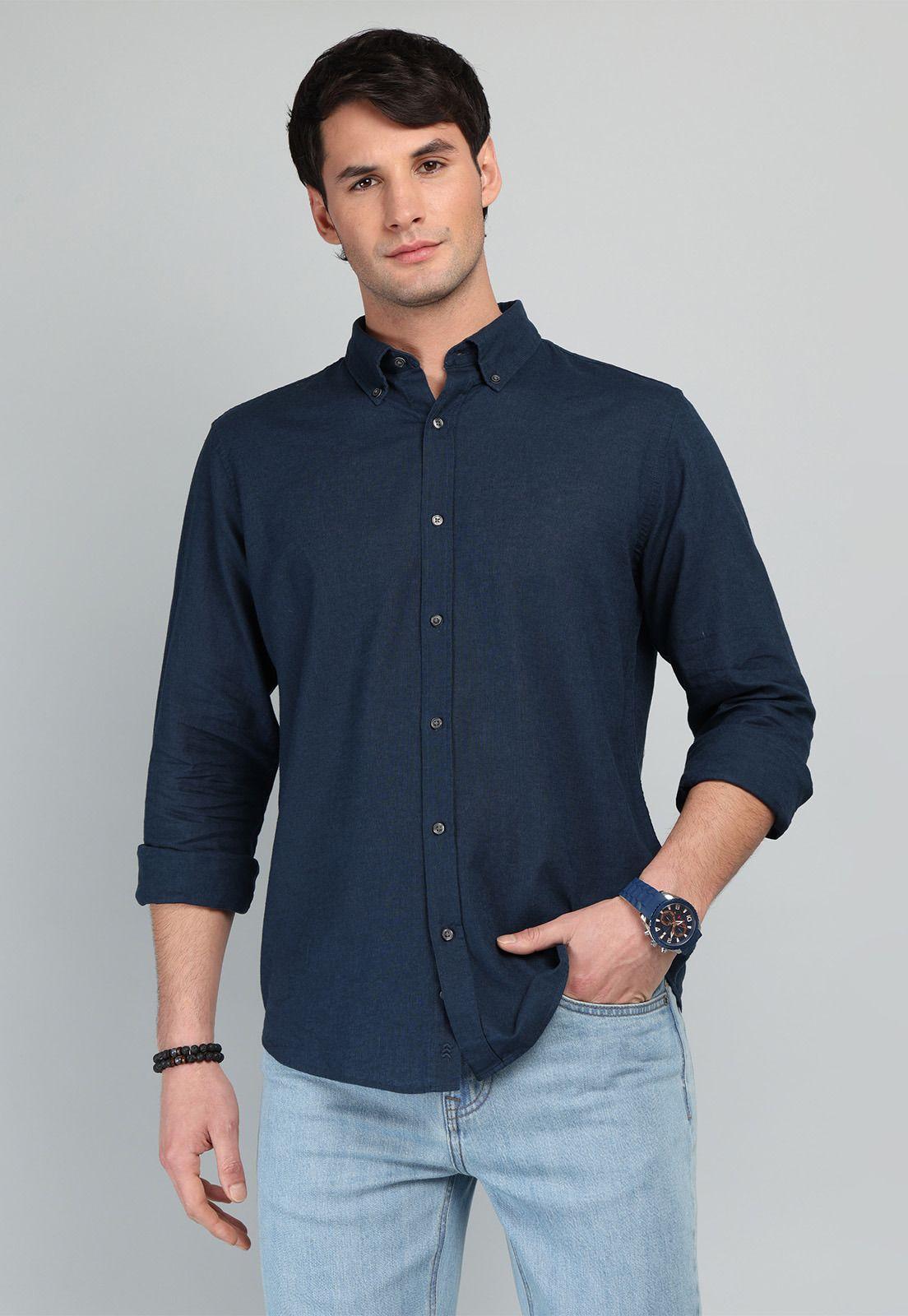 Camisa De Lino y Algodón Arrow CM32050AZ-0