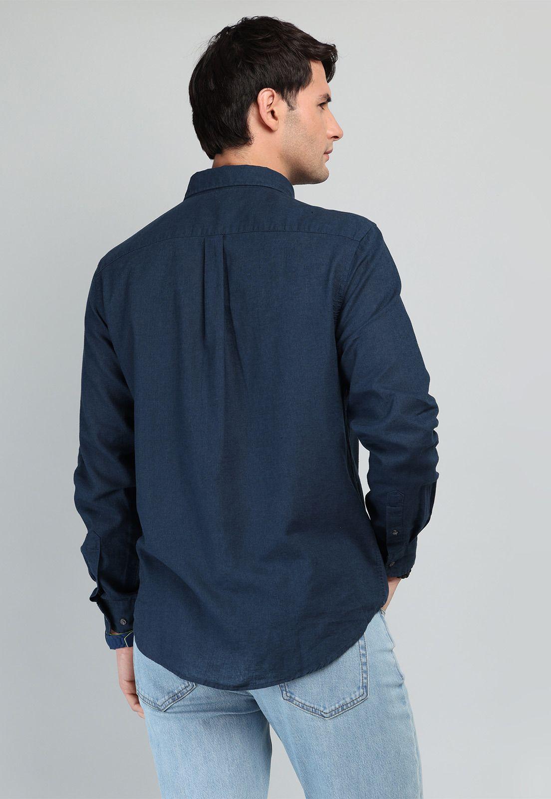 Camisa De Lino y Algodón Arrow CM32050AZ-1