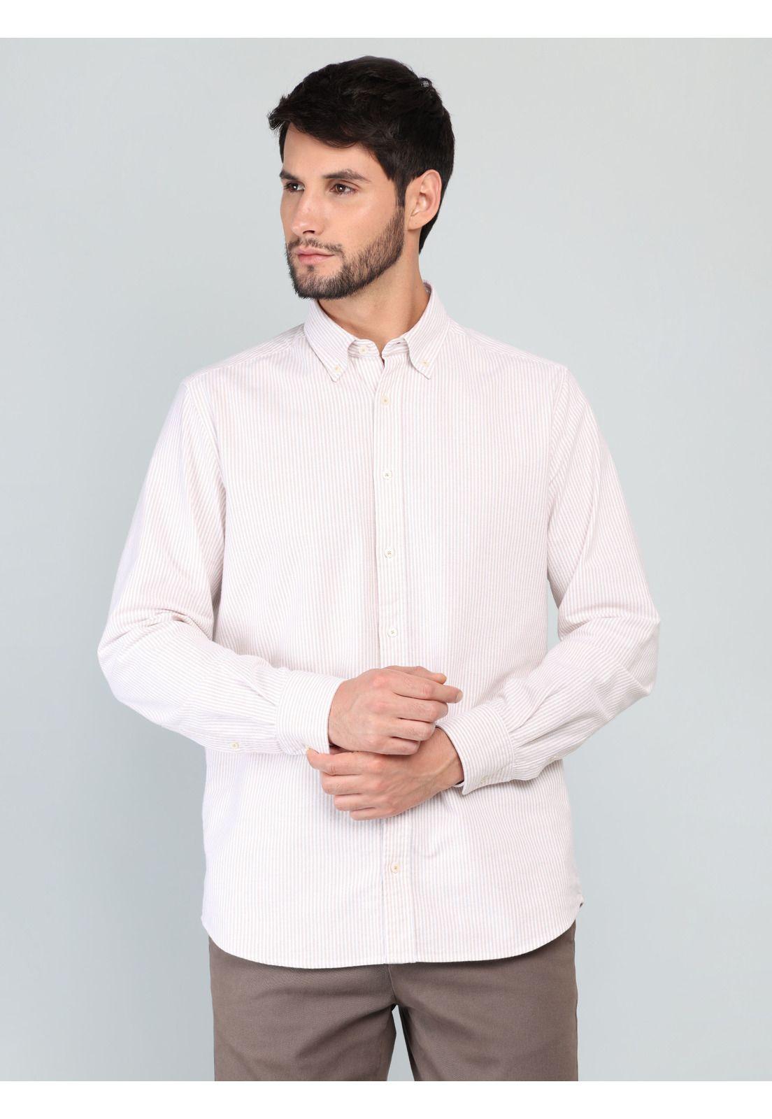 Camisa Oxford Spandex Regular fit Beige Arrow-0