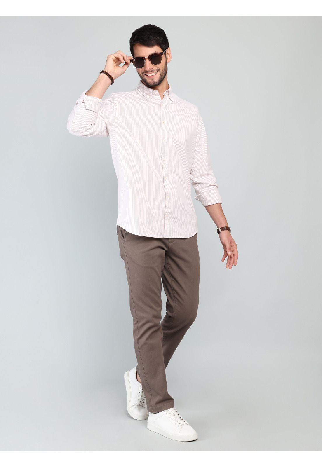 Camisa Oxford Spandex Regular fit Beige Arrow-3