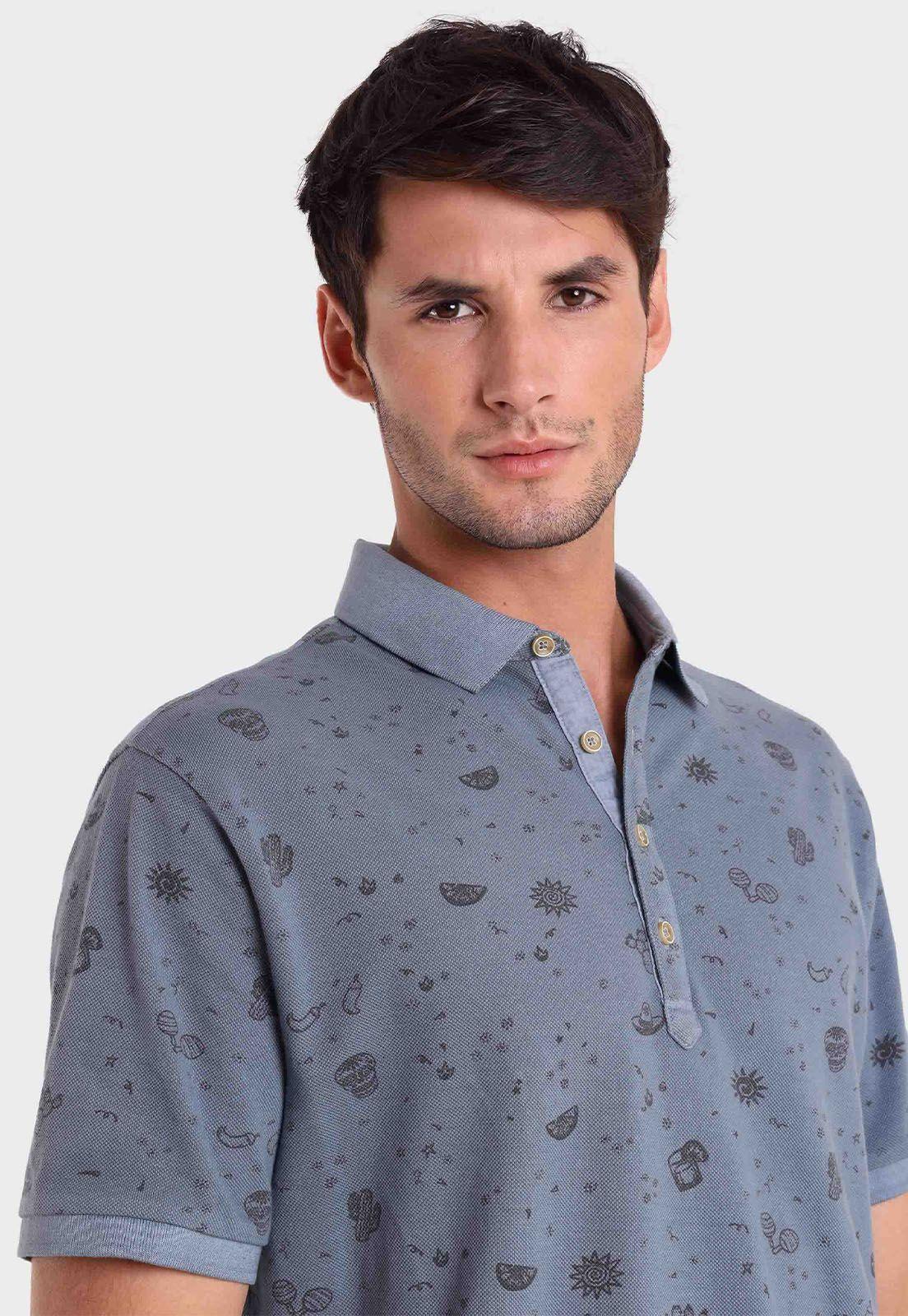 Polera Pique Cuello Polo Print Arrow-2