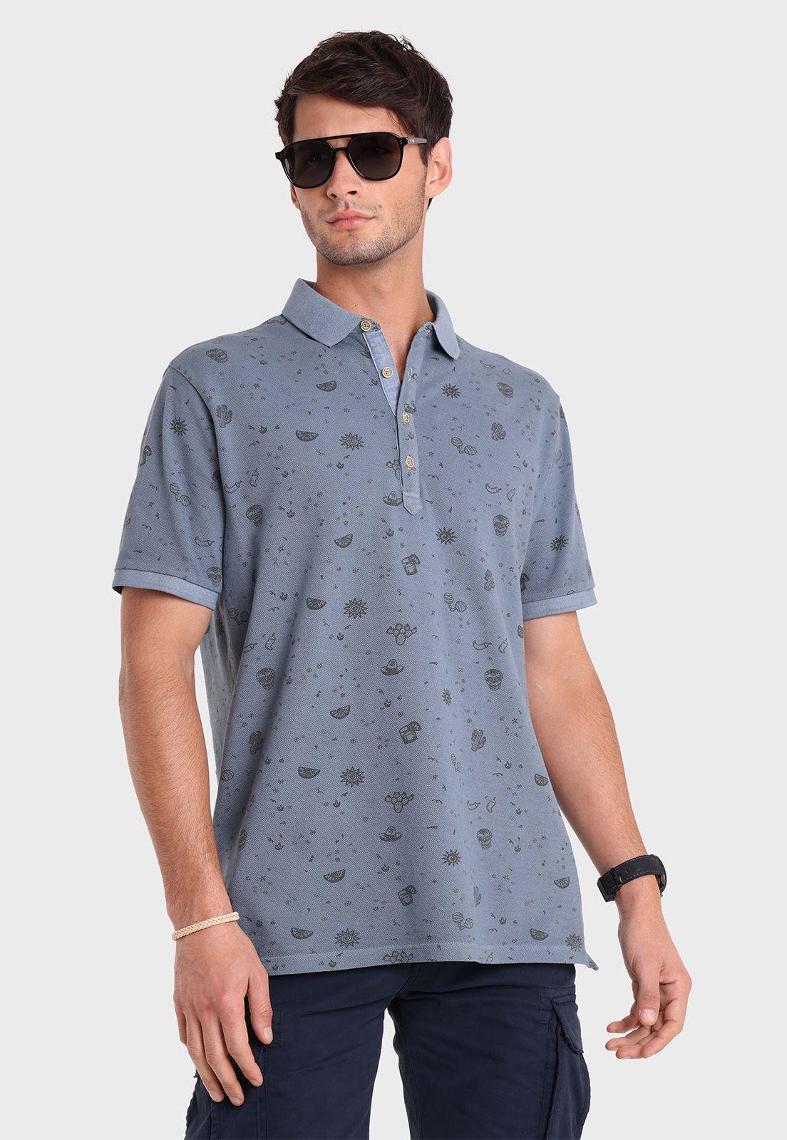 Polera Pique Cuello Polo Print Arrow-0