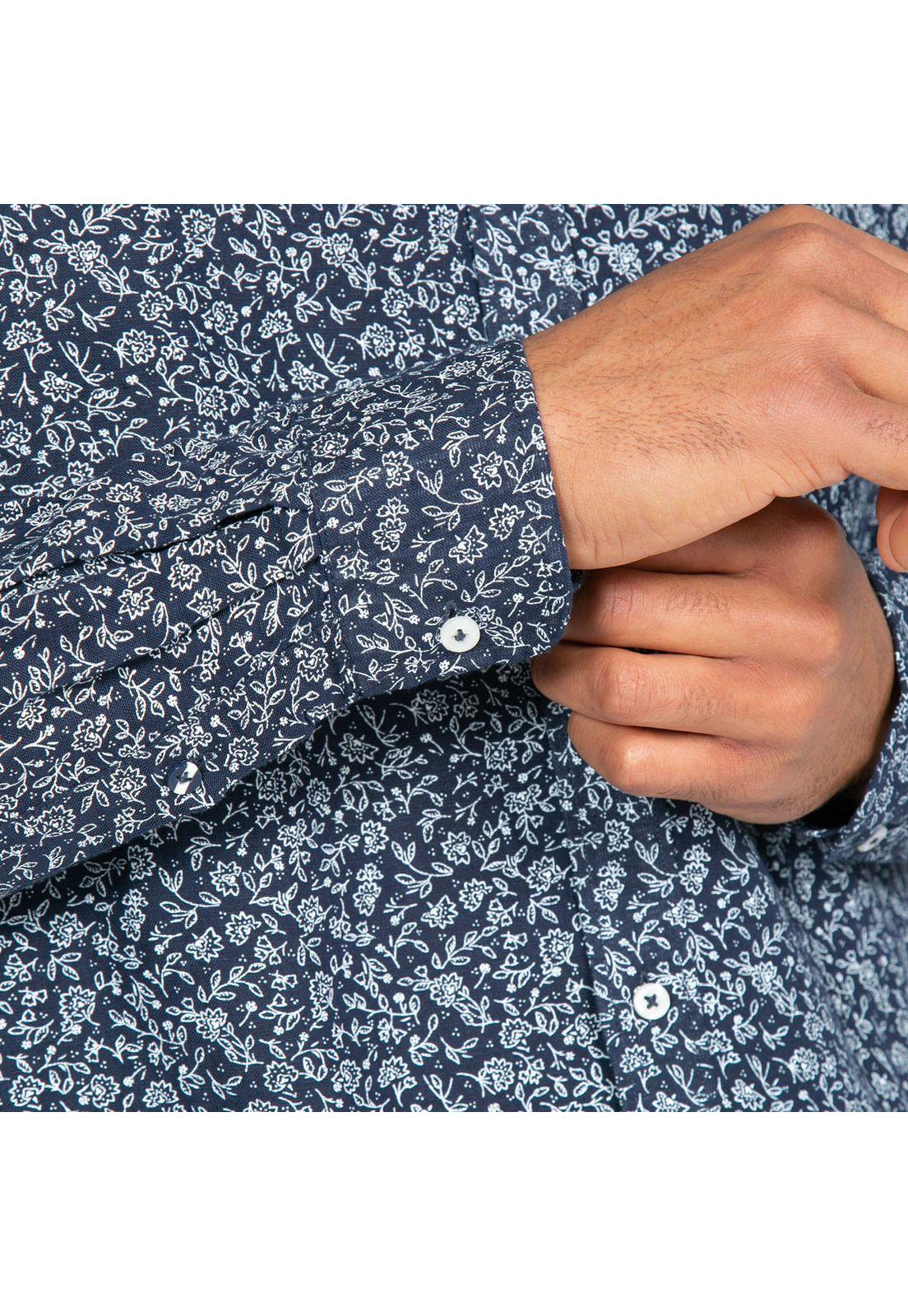 Camisa Floreada Manga Larga-3