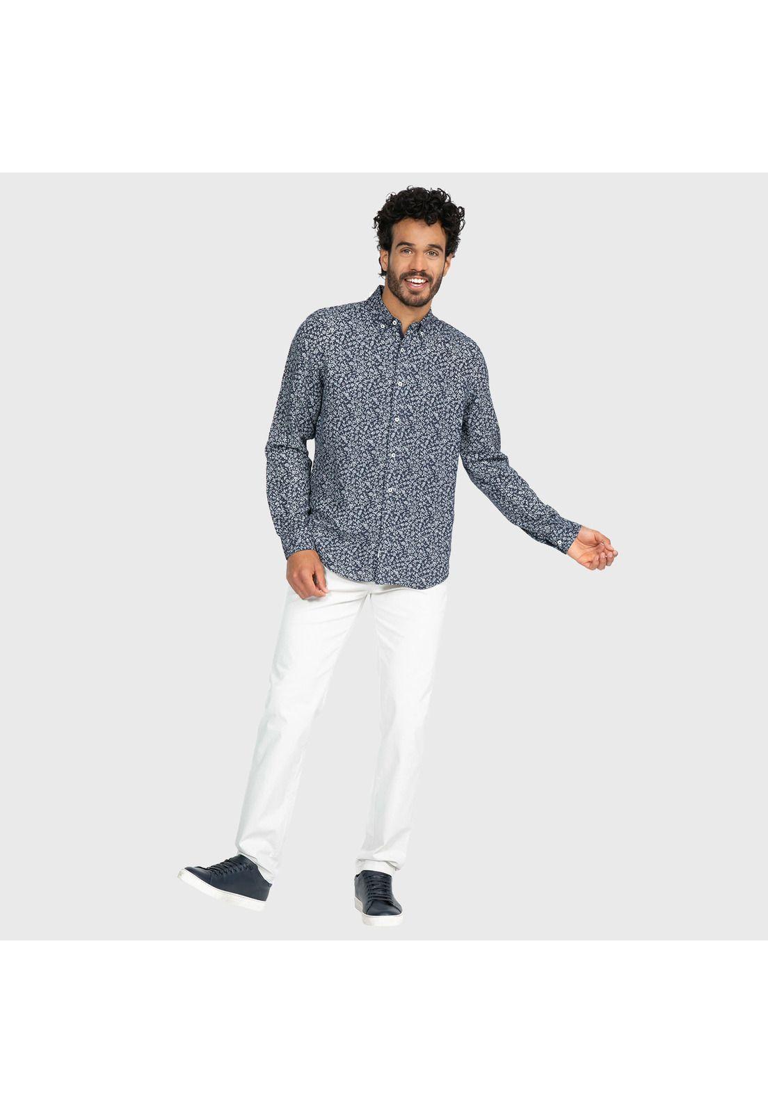 Camisa Floreada Manga Larga-4