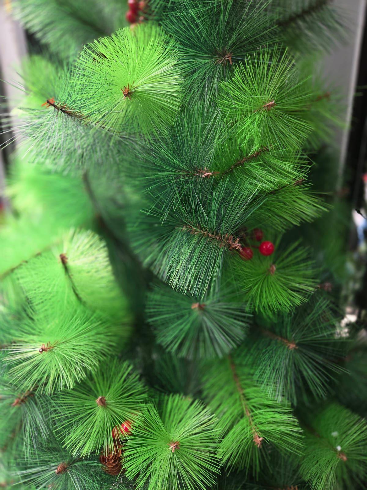 Arbol de Navidad Artificial con Piñas y Guindas - Pino Verde 210cm-2