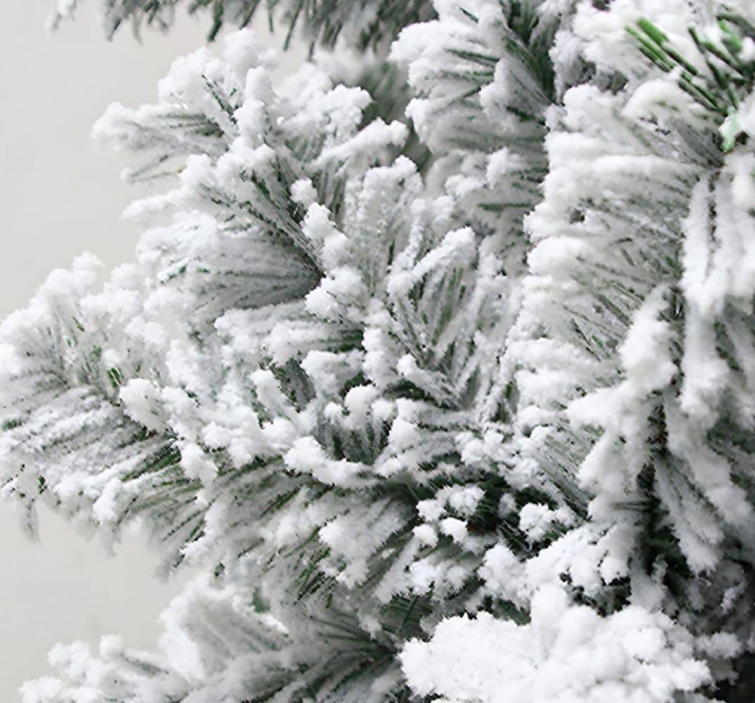Arbol de Navidad Pascua Pino Verde Nevado Artificial 150cm-1