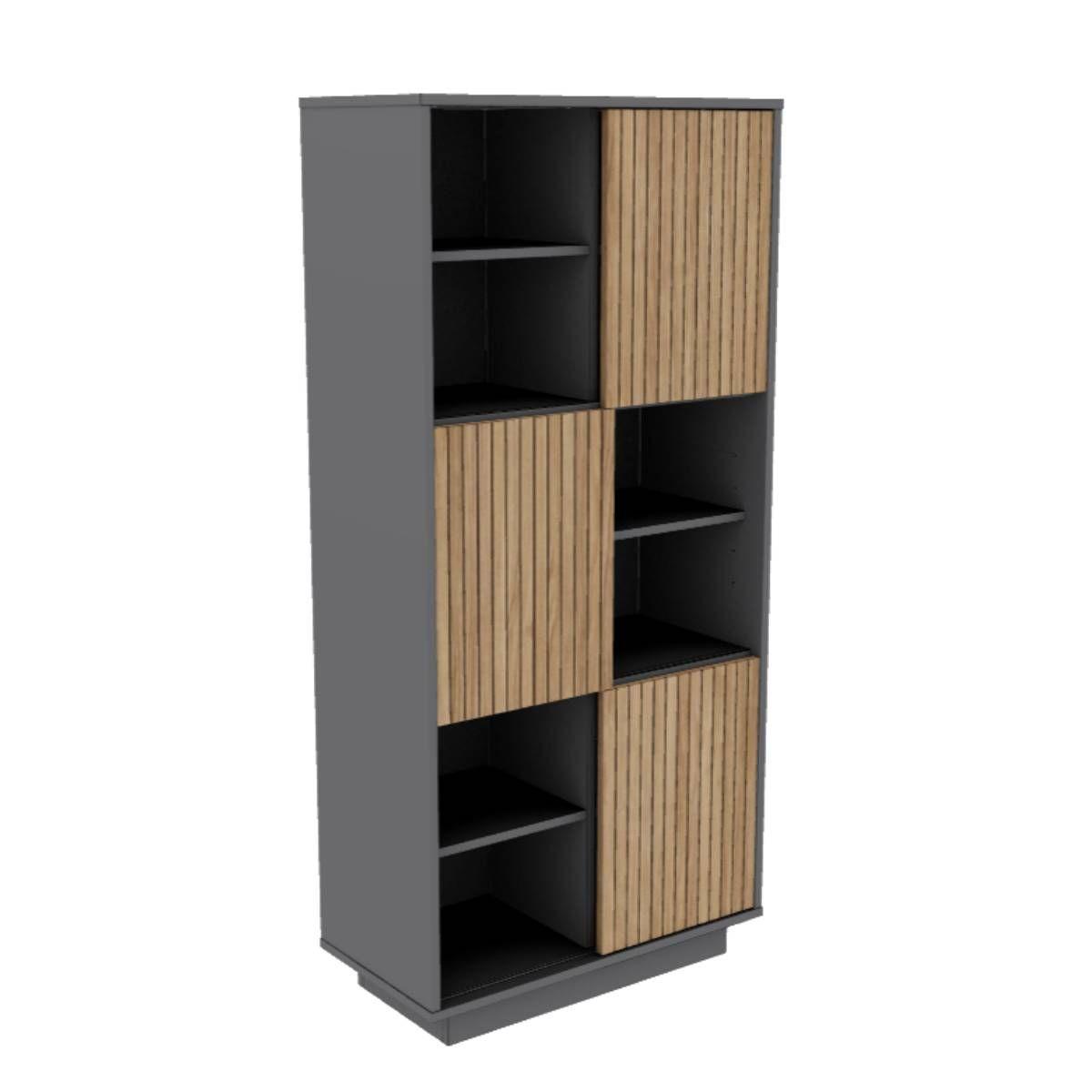 Estante Petrohue Gris Grafito Puertas Nogal Biloba-0