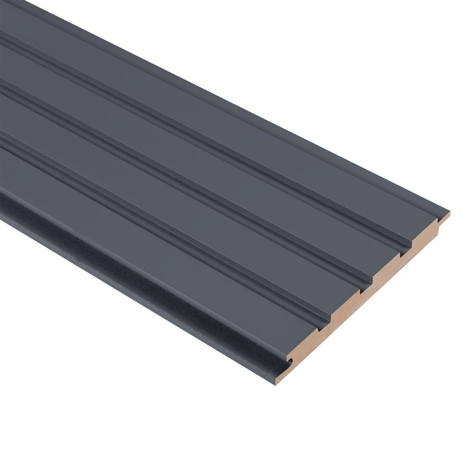 Revestimiento Ripado Gris Grafito 2440x160 mm-2