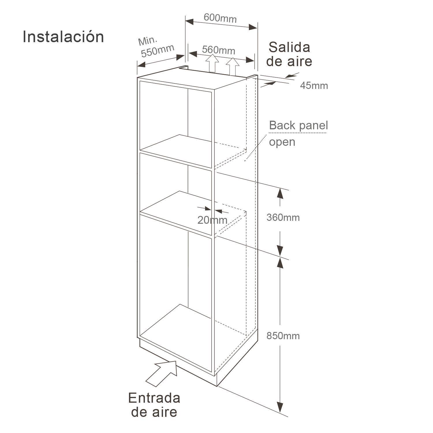Horno Microondas Empotrable Negro 25L-5