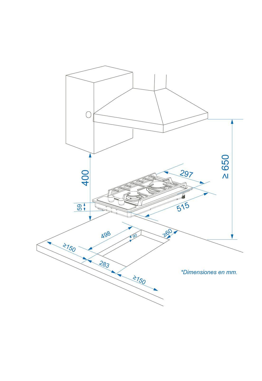 Encimera a Gas Gröner Inox 2Q-4