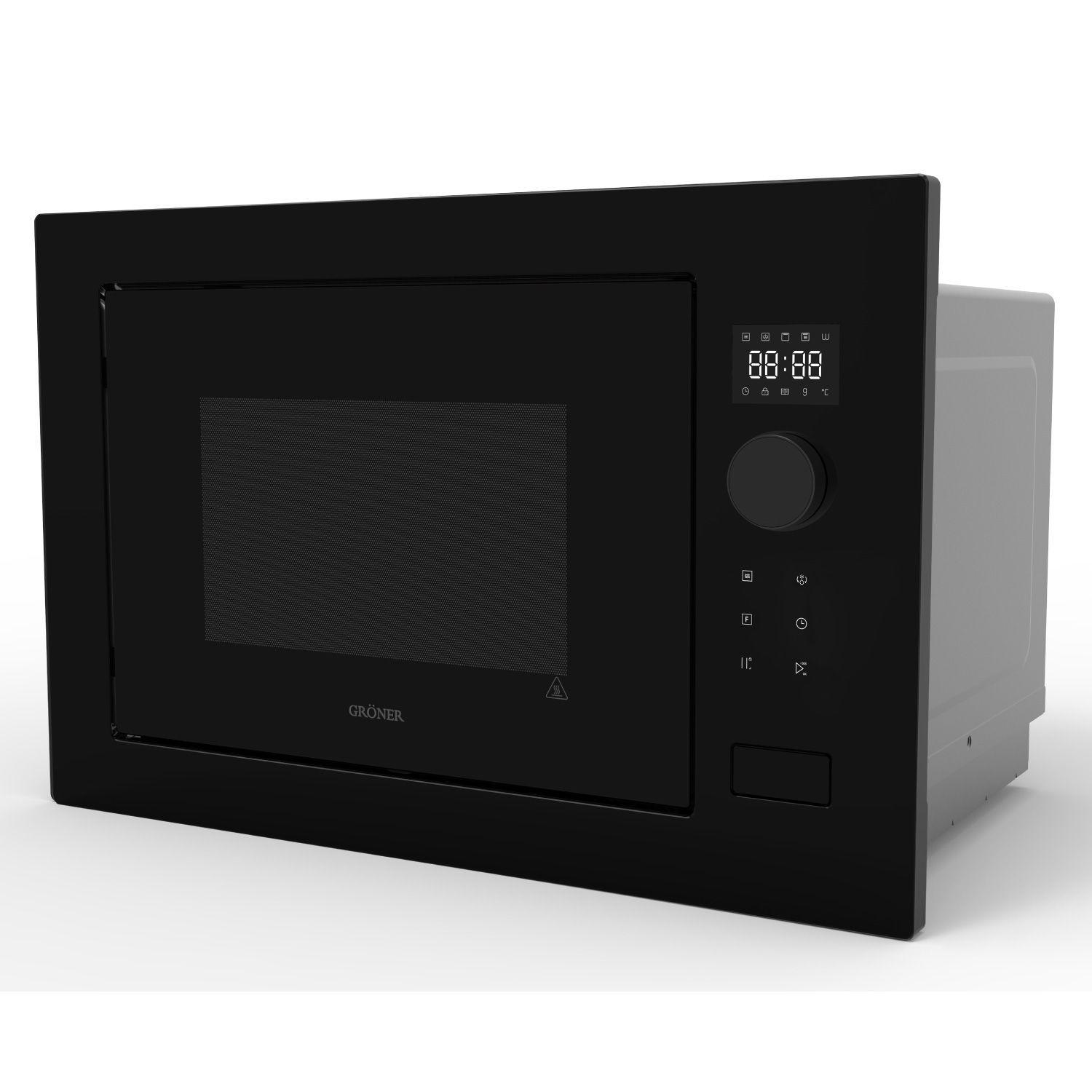 Horno Microondas Empotrable Gröner Black Matte Grill 25L-1