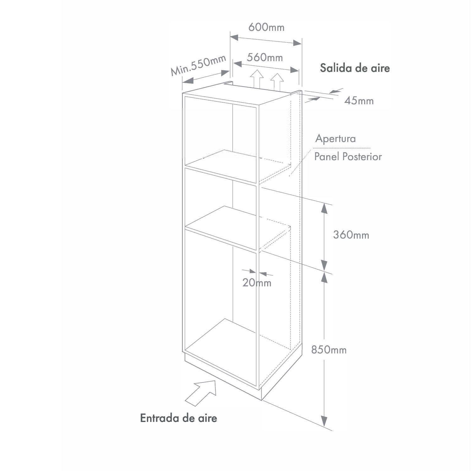 Horno Microondas Empotrable Gröner Black Matte Grill 25L-3