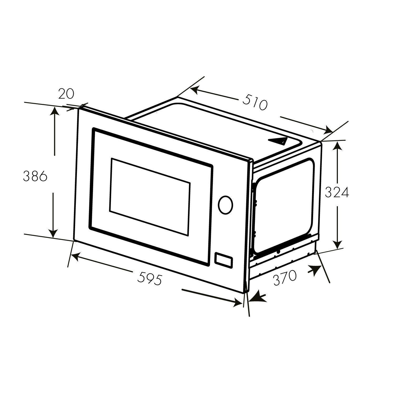 Horno Microondas Empotrable Gröner Black Matte Grill 25L-4