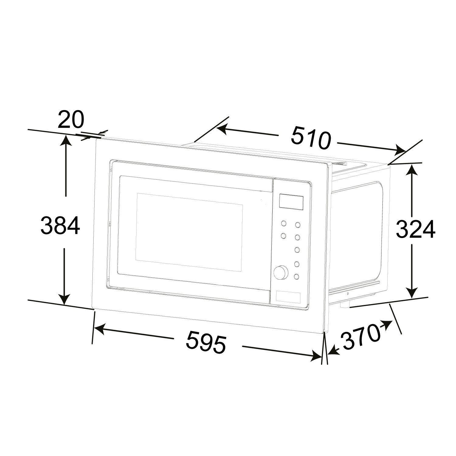 Horno Microondas Empotrable Acero Inoxidable 25L-4