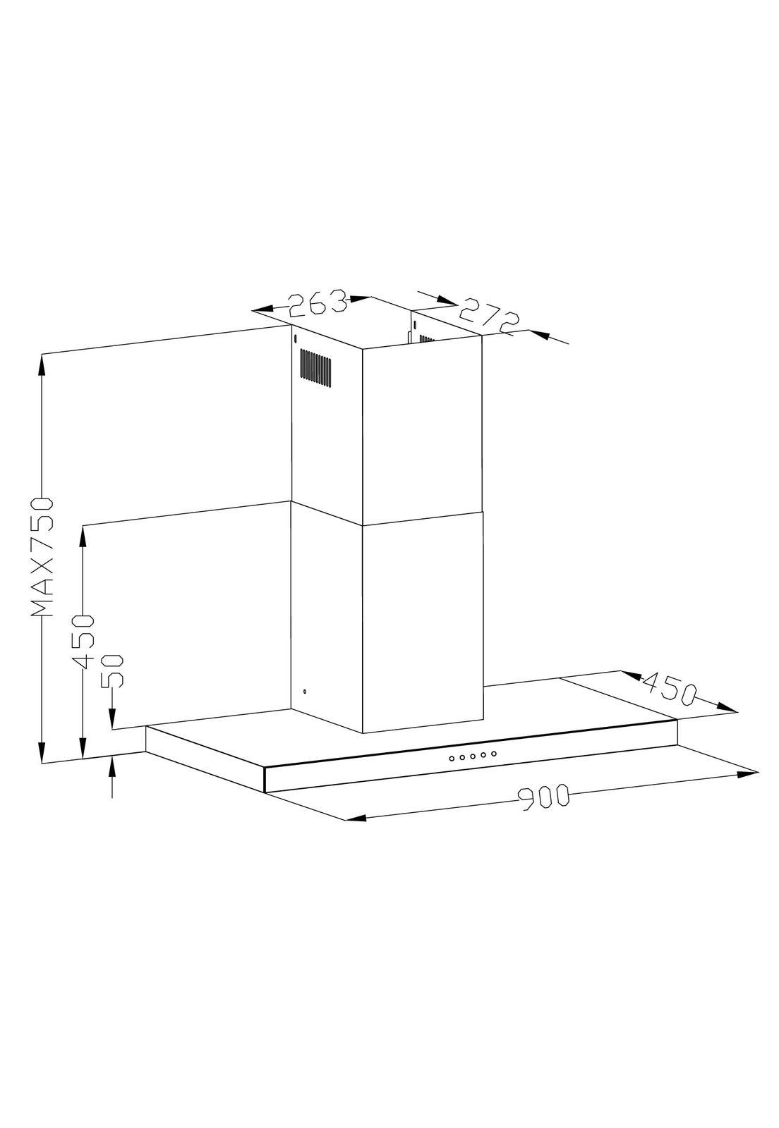 Campana Decorativa Gröner Inox ST 90cm-6