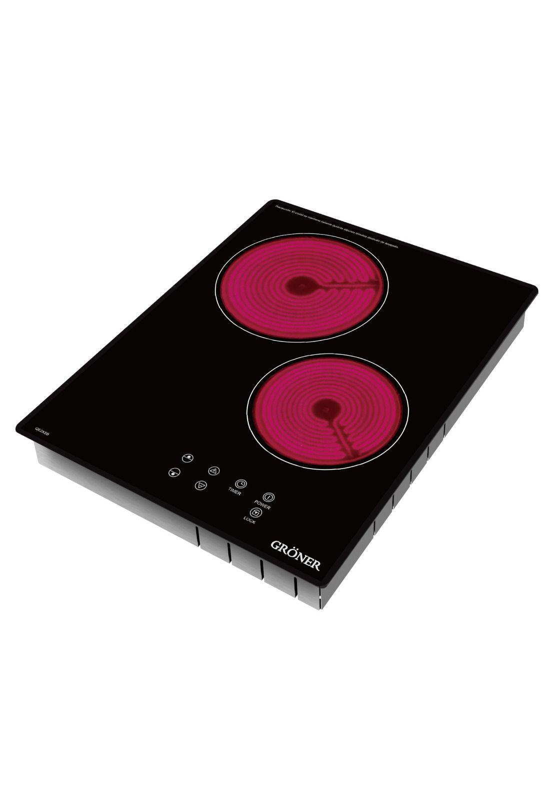 Encimera Vitrocerámica Gröner Touch Black XS 2Q-3