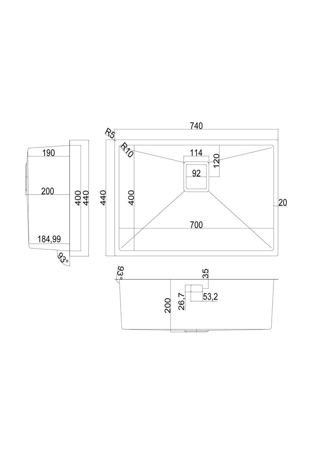 Lavaplatos 1C Gröner Inox 745H-3