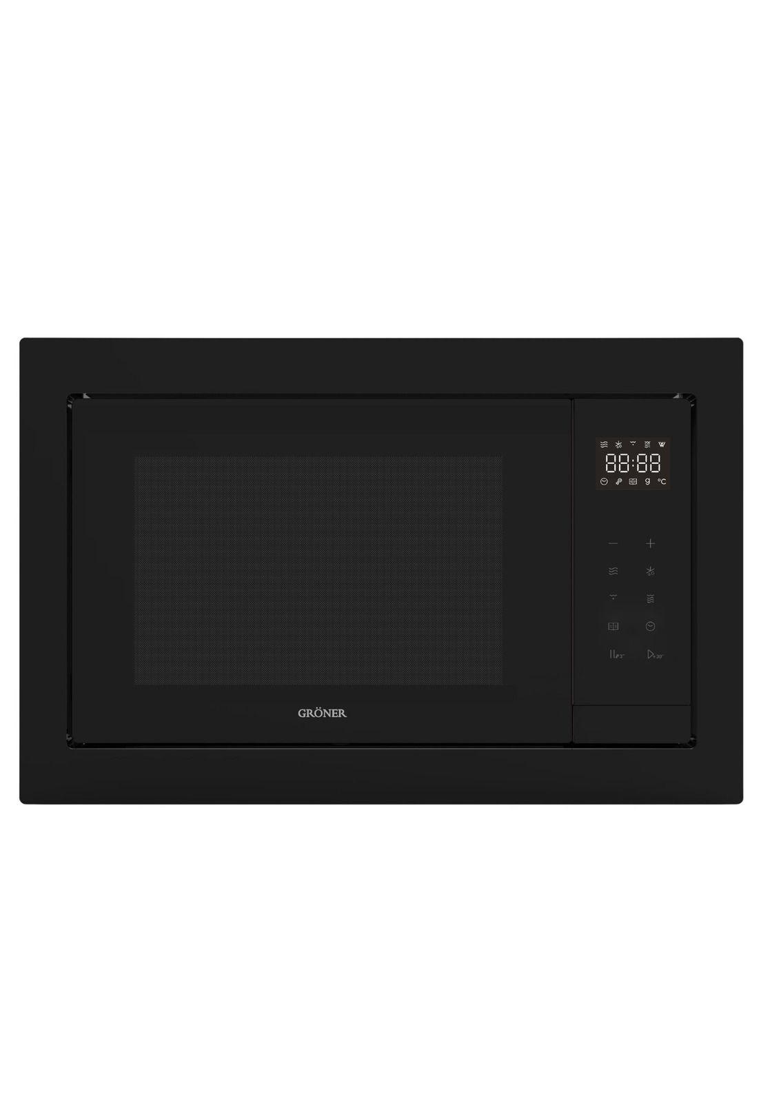 Horno Microondas Empotrable Gröner Black Glass Grill 25L-0