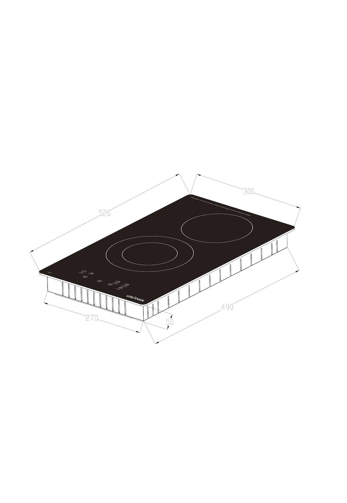 Encimera Vitrocerámica Gröner Touch Dual 2Q-3