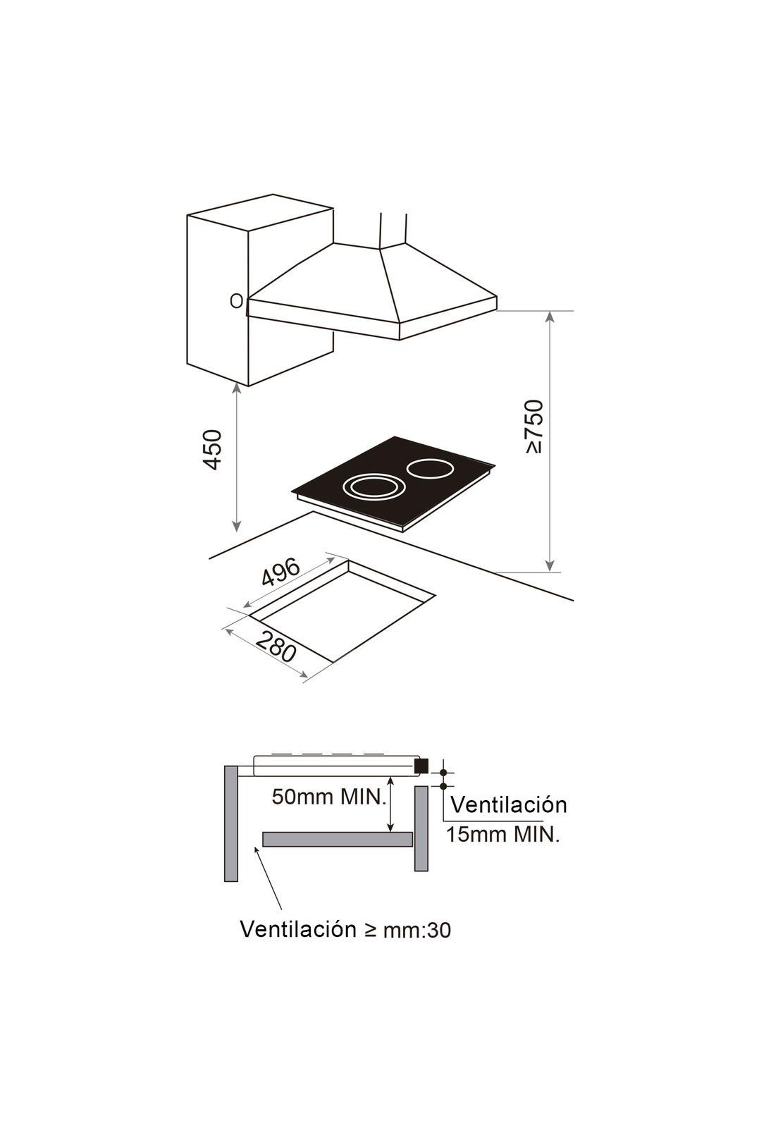 Encimera Vitrocerámica Gröner Touch Dual 2Q-4