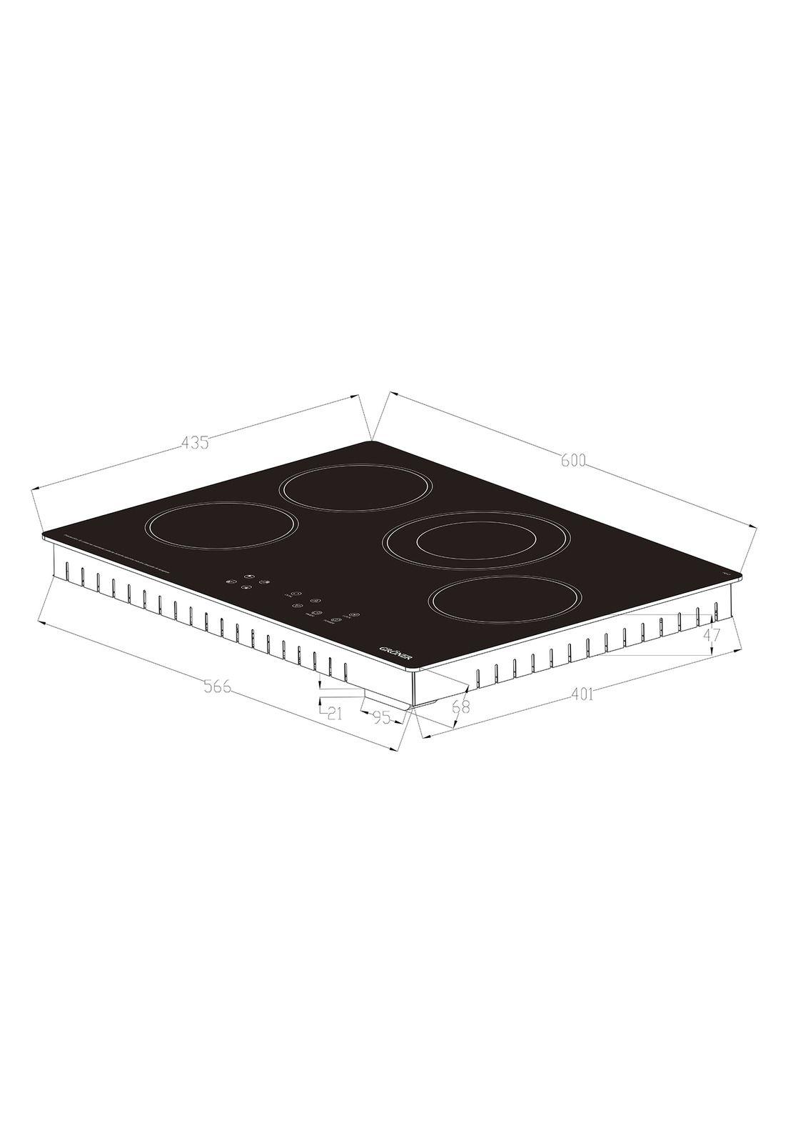 Encimera Vitrocerámica Gröner Touch Dual 4Q-3