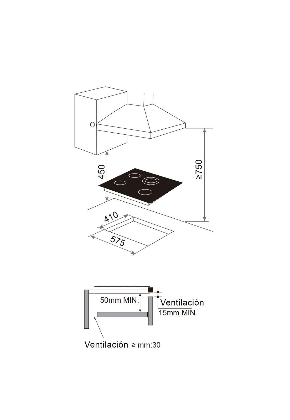 Encimera Vitrocerámica Gröner Touch Dual 4Q-4