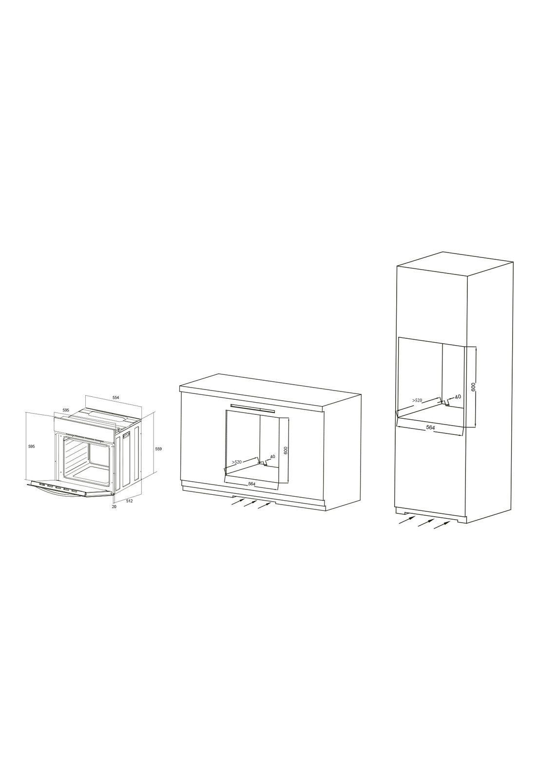 Horno Eléctrico Empotrable Gröner Inox 4F 60L-4