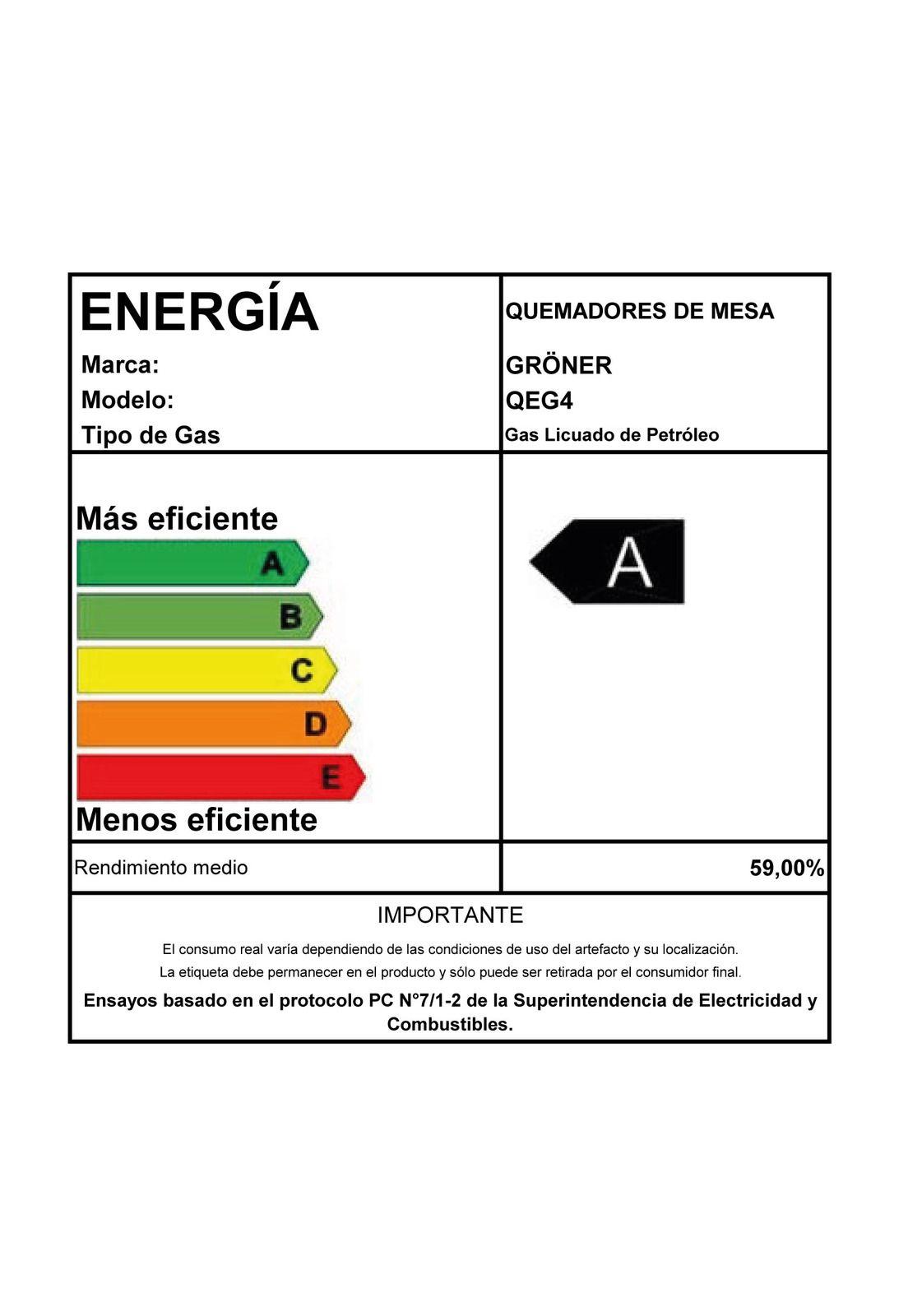 Encimera a Gas Gröner Inox 4Q-5