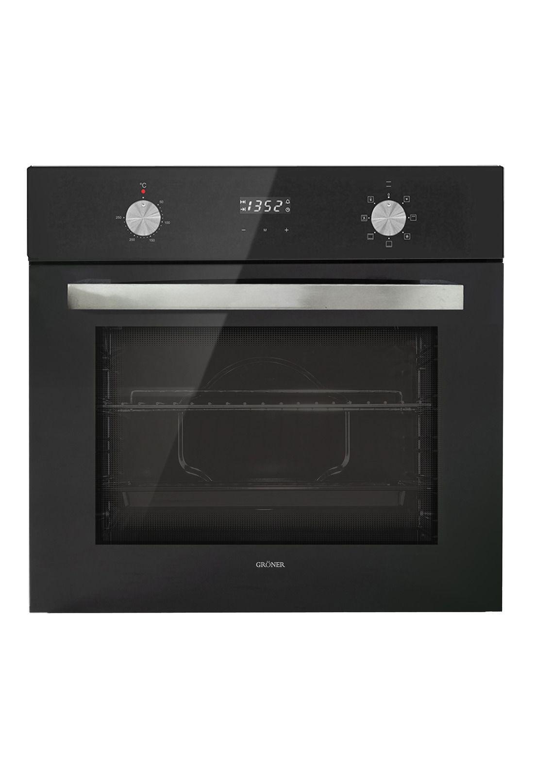 Horno Eléctrico Empotrable Gröner Black Triple Vidrio 7F 56L-2