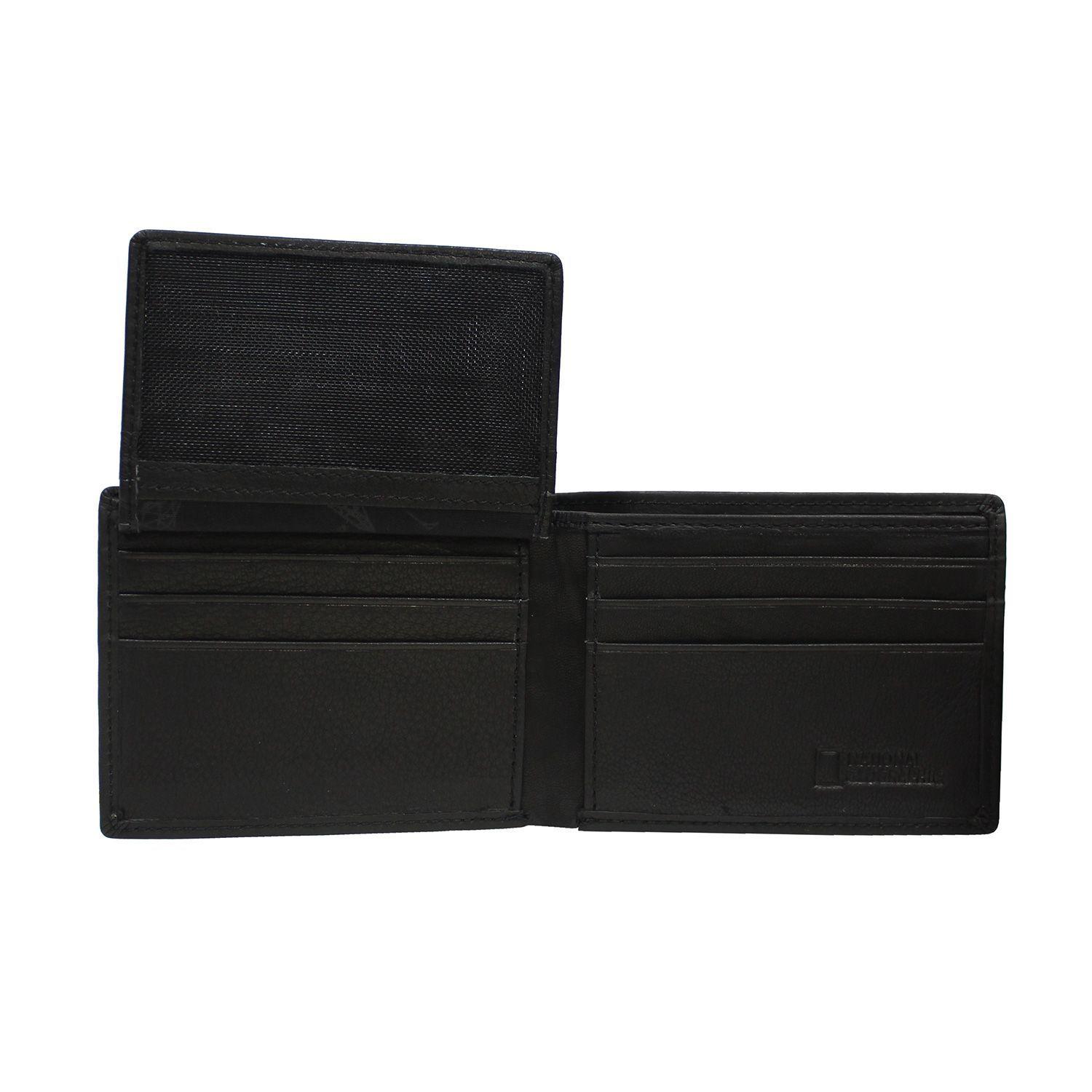 Billetera de Cuero Natgeo Space Mini Con Solapa Negro-2
