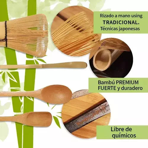 Batidor De Bamb Esenzo Para T Matcha Tradicional Marr n Claro-4