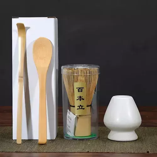 Batidor De Bamb Esenzo Para T Matcha Tradicional Marr n Claro-8