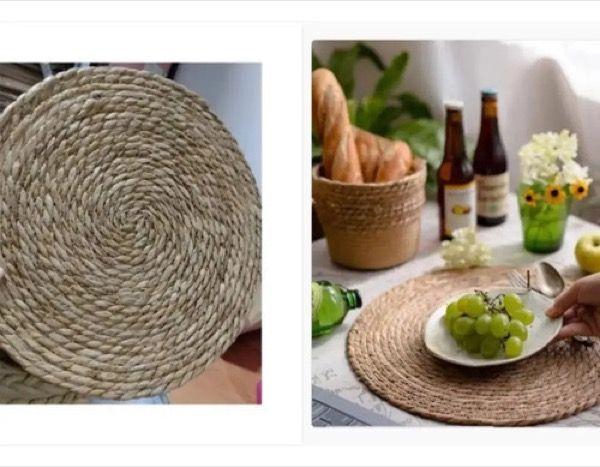 Individuales de Yute Fibra Natural 35 cm Beige Set 6-7